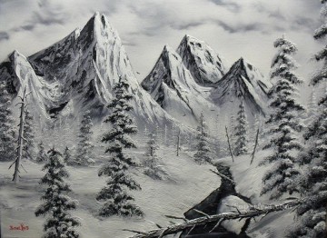 Black and White Painting - black and white winter